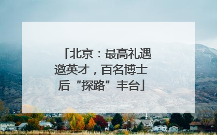 北京：最高礼遇邀英才，百名博士后“探路”丰台