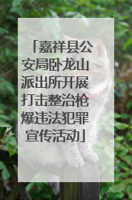 嘉祥县公安局卧龙山派出所开展打击整治枪爆违法犯罪宣传活动
