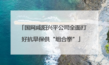 国网咸阳兴平公司全面打好抗旱保供“组合拳”
