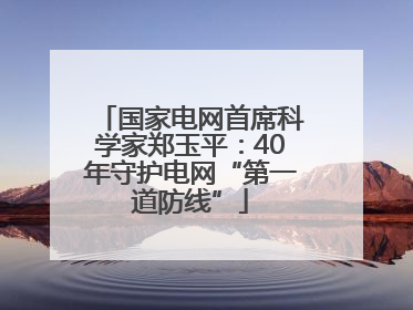 国家电网首席科学家郑玉平：40年守护电网“第一道防线”