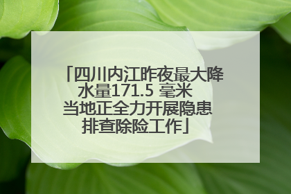四川内江昨夜最大降水量171.5 毫米 当地正全力开展隐患排查除险工作