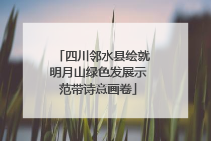 四川邻水县绘就明月山绿色发展示范带诗意画卷