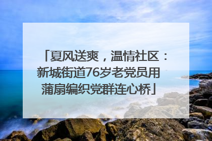 夏风送爽，温情社区：新城街道76岁老党员用蒲扇编织党群连心桥