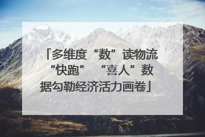 多维度“数”读物流“快跑” “喜人”数据勾勒经济活力画卷