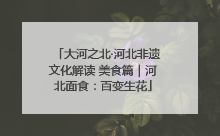 大河之北·河北非遗文化解读 美食篇｜河北面食：百变生花