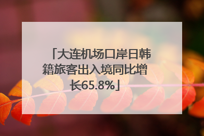 大连机场口岸日韩籍旅客出入境同比增长65.8%