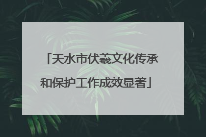 天水市伏羲文化传承和保护工作成效显著