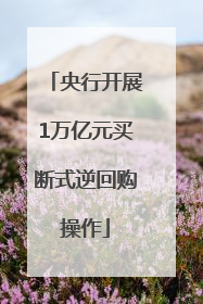 央行开展1万亿元买断式逆回购操作