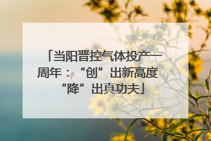 当阳晋控气体投产一周年：“创”出新高度 “降”出真功夫