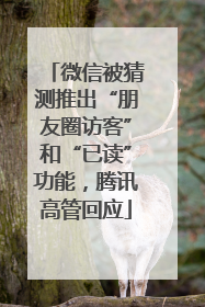 微信被猜测推出“朋友圈访客”和“已读”功能，腾讯高管回应