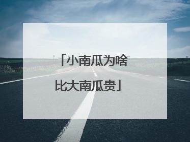 小南瓜为啥比大南瓜贵
