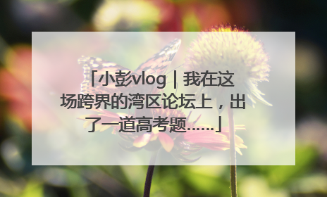 小彭vlog｜我在这场跨界的湾区论坛上，出了一道高考题……