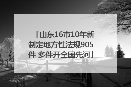 山东16市10年新制定地方性法规905件 多件开全国先河