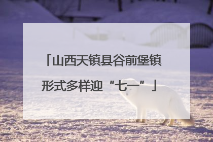 山西天镇县谷前堡镇 形式多样迎“七一”