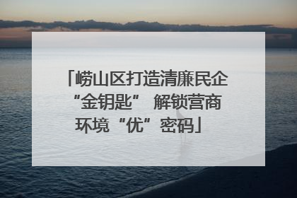 崂山区打造清廉民企“金钥匙” 解锁营商环境“优”密码
