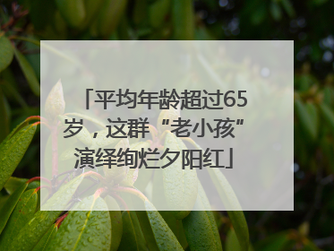 平均年龄超过65岁，这群“老小孩”演绎绚烂夕阳红