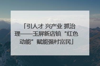 引人才 兴产业 抓治理——玉屏新店镇“红色动能”赋能强村富民