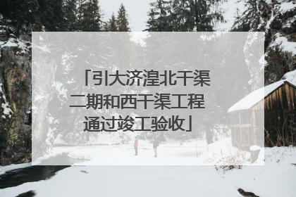 引大济湟北干渠二期和西干渠工程通过竣工验收