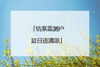 情系监测户 夏日送清凉