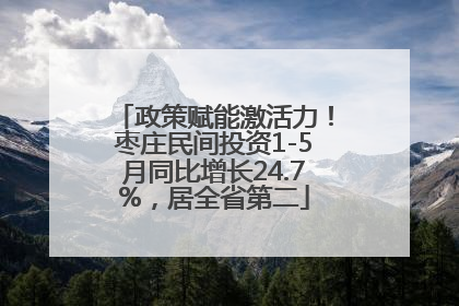 政策赋能激活力！枣庄民间投资1-5月同比增长24.7%，居全省第二