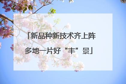 新品种新技术齐上阵 多地一片好“丰”景