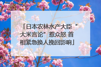 日本农林水产大臣“大米言论”惹众怒 首相紧急换人挽回影响
