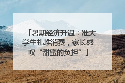 暑期经济升温：准大学生扎堆消费，家长感叹“甜蜜的负担”