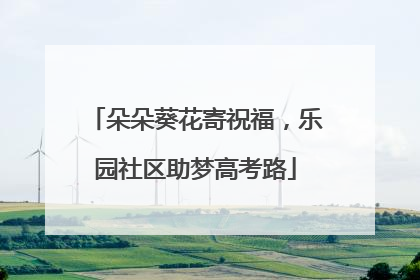 朵朵葵花寄祝福，乐园社区助梦高考路