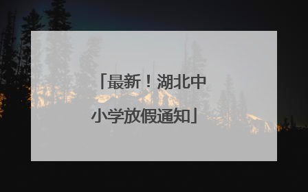最新！湖北中小学放假通知