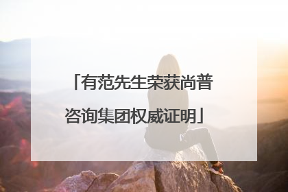 有范先生荣获尚普咨询集团权威证明