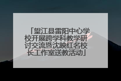 望江县雷阳中心学校开展跨学科教学研讨交流暨沈映红名校长工作室送教活动