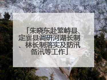 朱晓东赴繁峙县、定襄县调研河湖长制、林长制落实及防汛备汛等工作