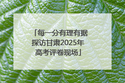 每一分有理有据 探访甘肃2025年高考评卷现场