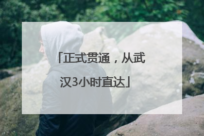 正式贯通，从武汉3小时直达