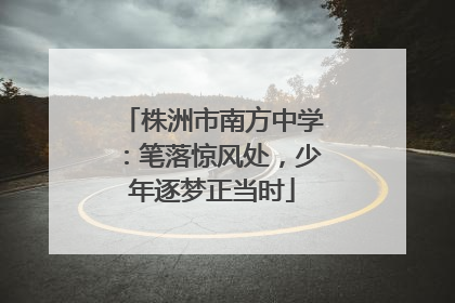 株洲市南方中学：笔落惊风处，少年逐梦正当时