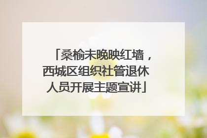 桑榆未晚映红墙，西城区组织社管退休人员开展主题宣讲
