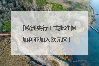 欧洲央行正式批准保加利亚加入欧元区