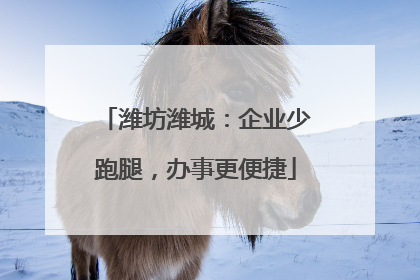 潍坊潍城：企业少跑腿，办事更便捷