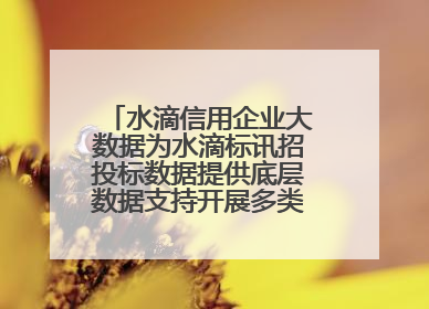 水滴信用企业大数据为水滴标讯招投标数据提供底层数据支持开展多类型服务
