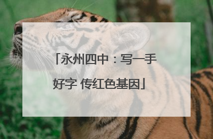 永州四中：写一手好字 传红色基因