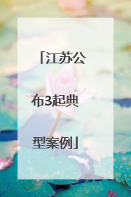 江苏公布3起典型案例
