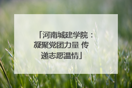 河南城建学院：凝聚党团力量 传递志愿温情
