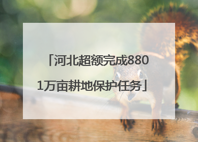 河北超额完成8801万亩耕地保护任务