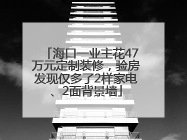 海口一业主花47万元定制装修，验房发现仅多了2样家电、2面背景墙