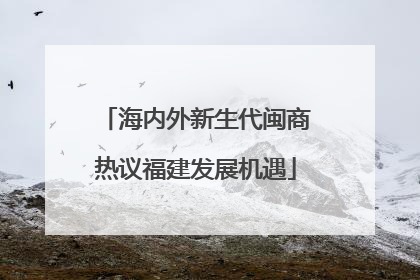 海内外新生代闽商热议福建发展机遇