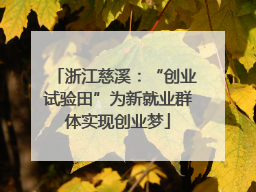 浙江慈溪：“创业试验田”为新就业群体实现创业梦