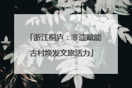 浙江桐庐：非遗赋能古村焕发文旅活力