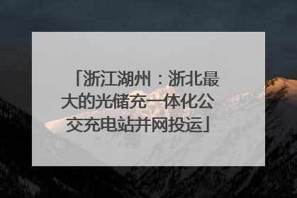 浙江湖州：浙北最大的光储充一体化公交充电站并网投运