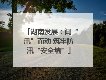 湖南发展：闻“汛”而动 筑牢防汛“安全墙”