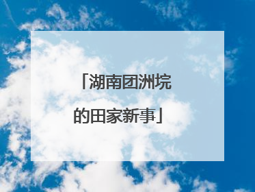 湖南团洲垸的田家新事